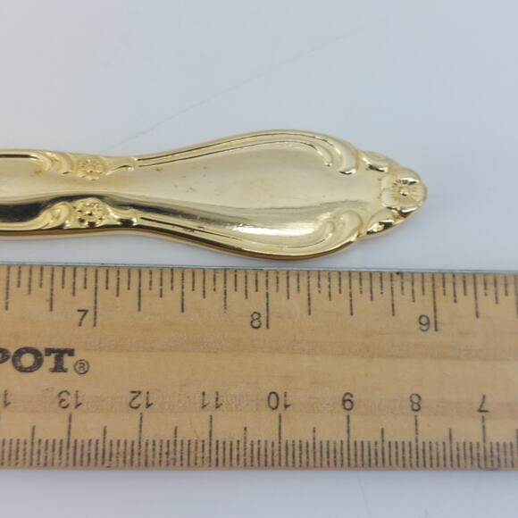 Set of 6 Dinner Knifes Gold Tone With Monogram C Hollywood - Picture 13 of 15